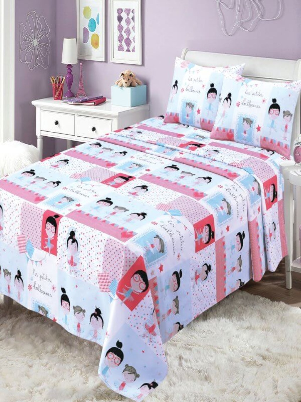 Παιδικά Σεντόνια Σετ Βαμβακερά Μπαλαρίνες Γαρύφαλλο 160x260 | Γαρύφαλλο - Λευκά Είδη